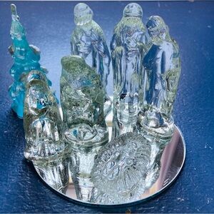 Glass Nativity Scene, EUC